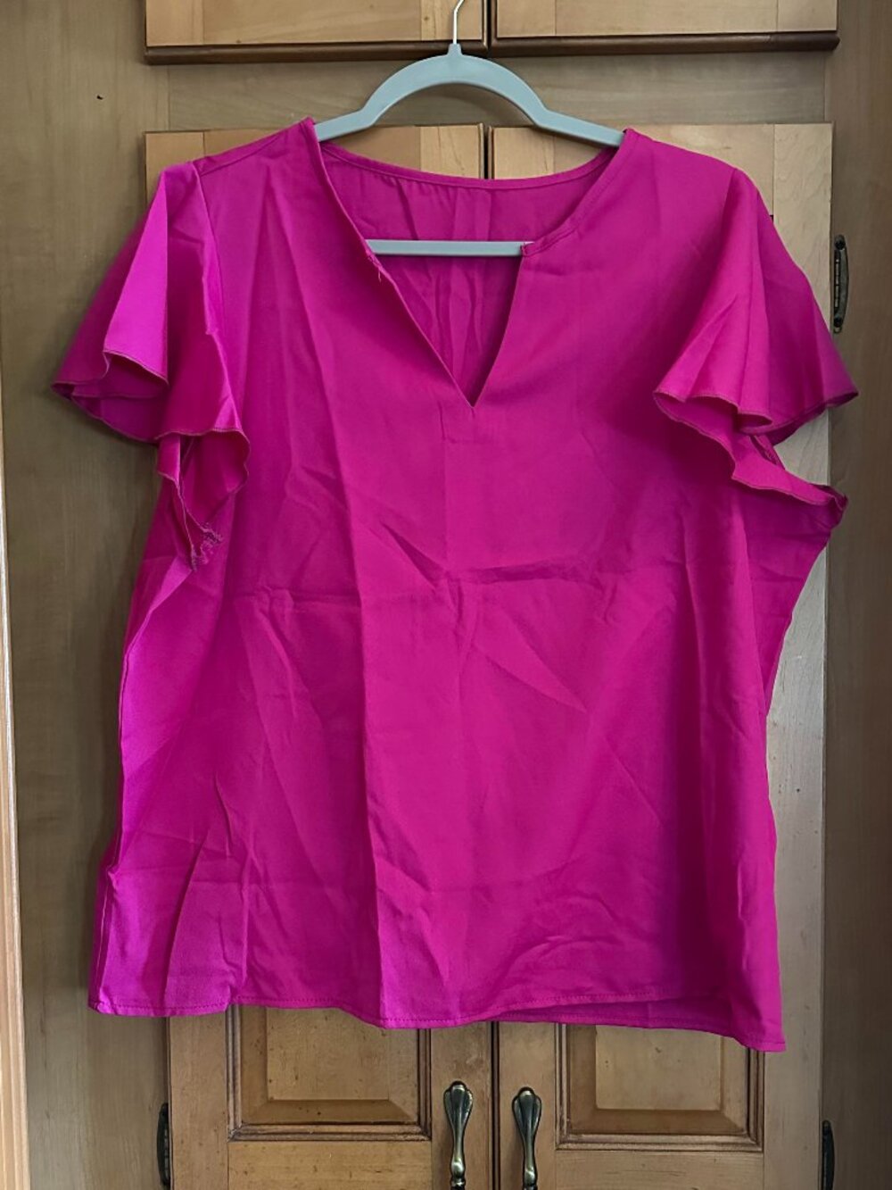 New Pink V Neck Top XL